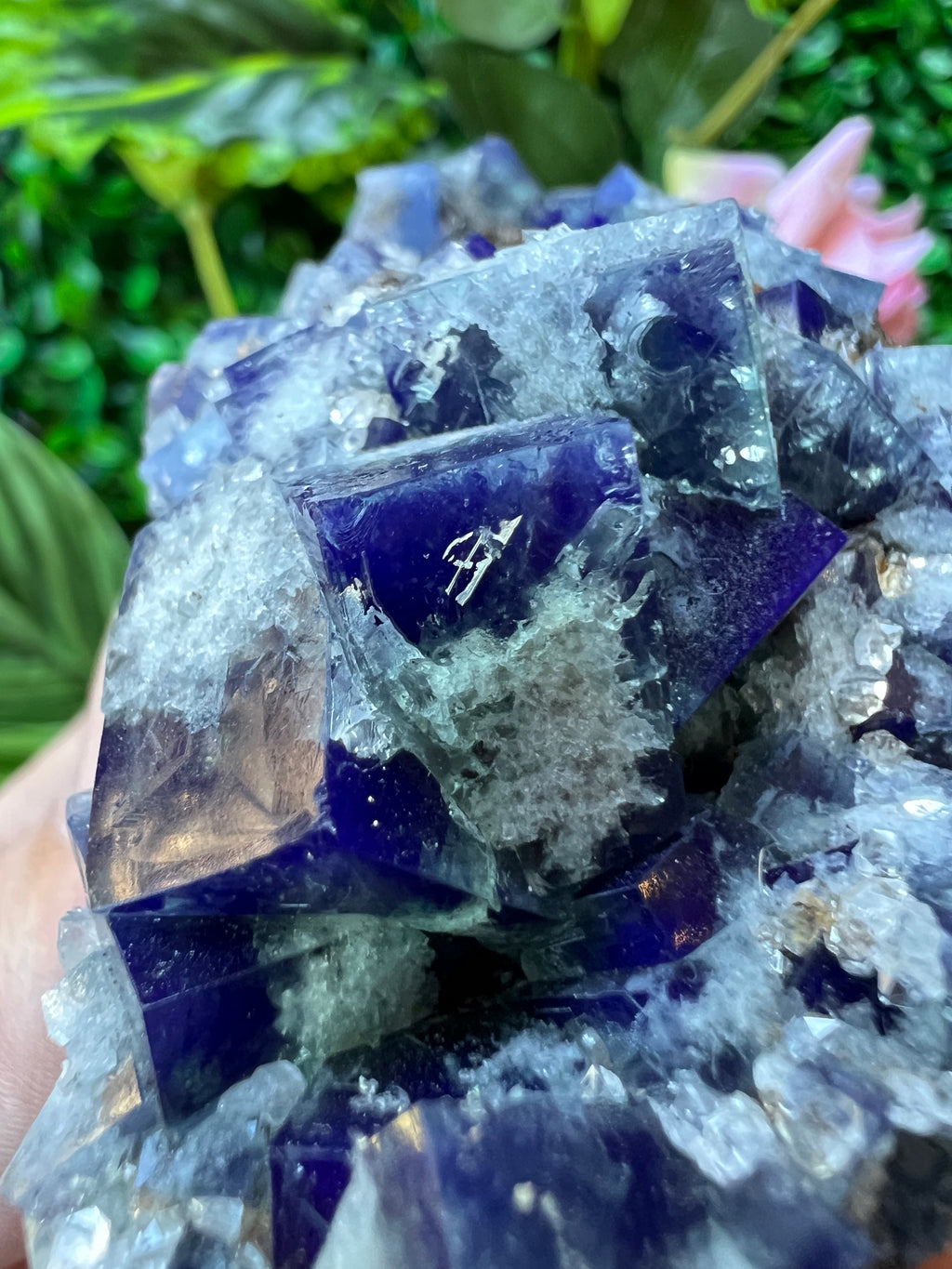 Fluorite (Color Change) w/ Quartz - Super Nova Pocket