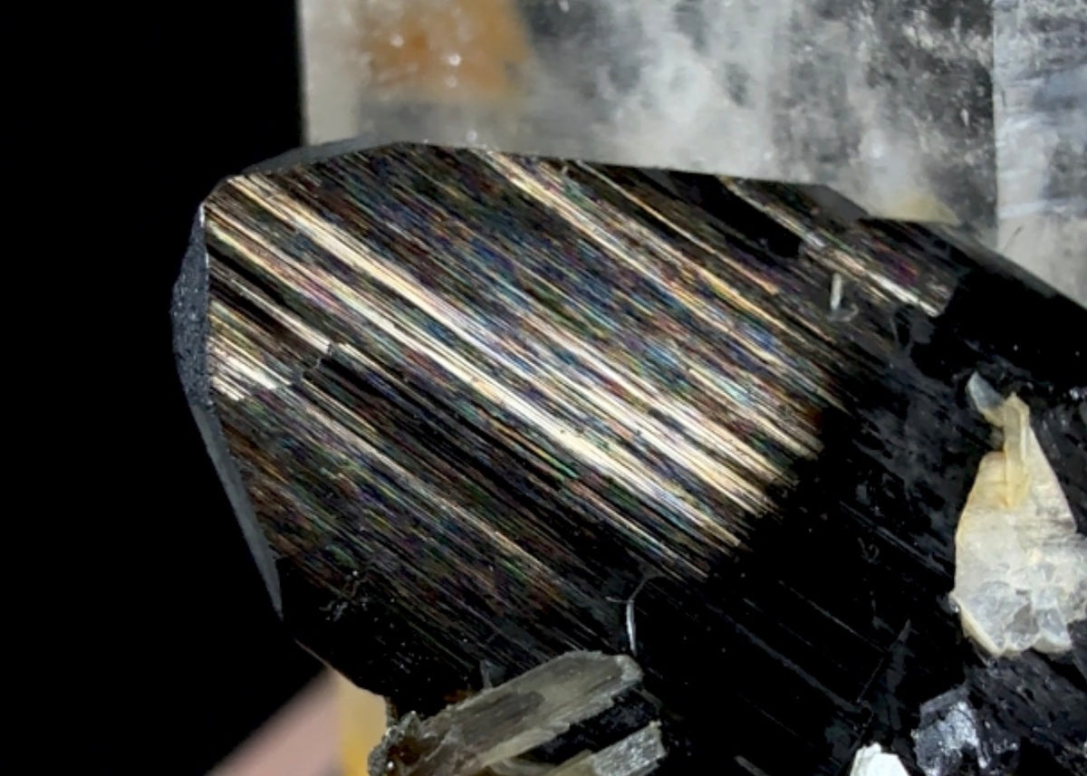 Auction Win: Ferberite and Quartz (rainbow iridescent!)
