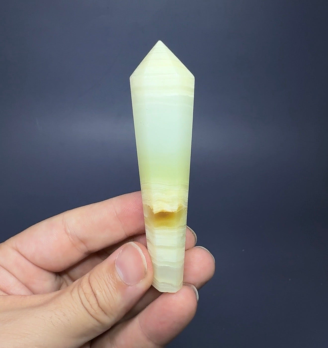 Auction Win: Banded Calcite ‘Wand’ Carving