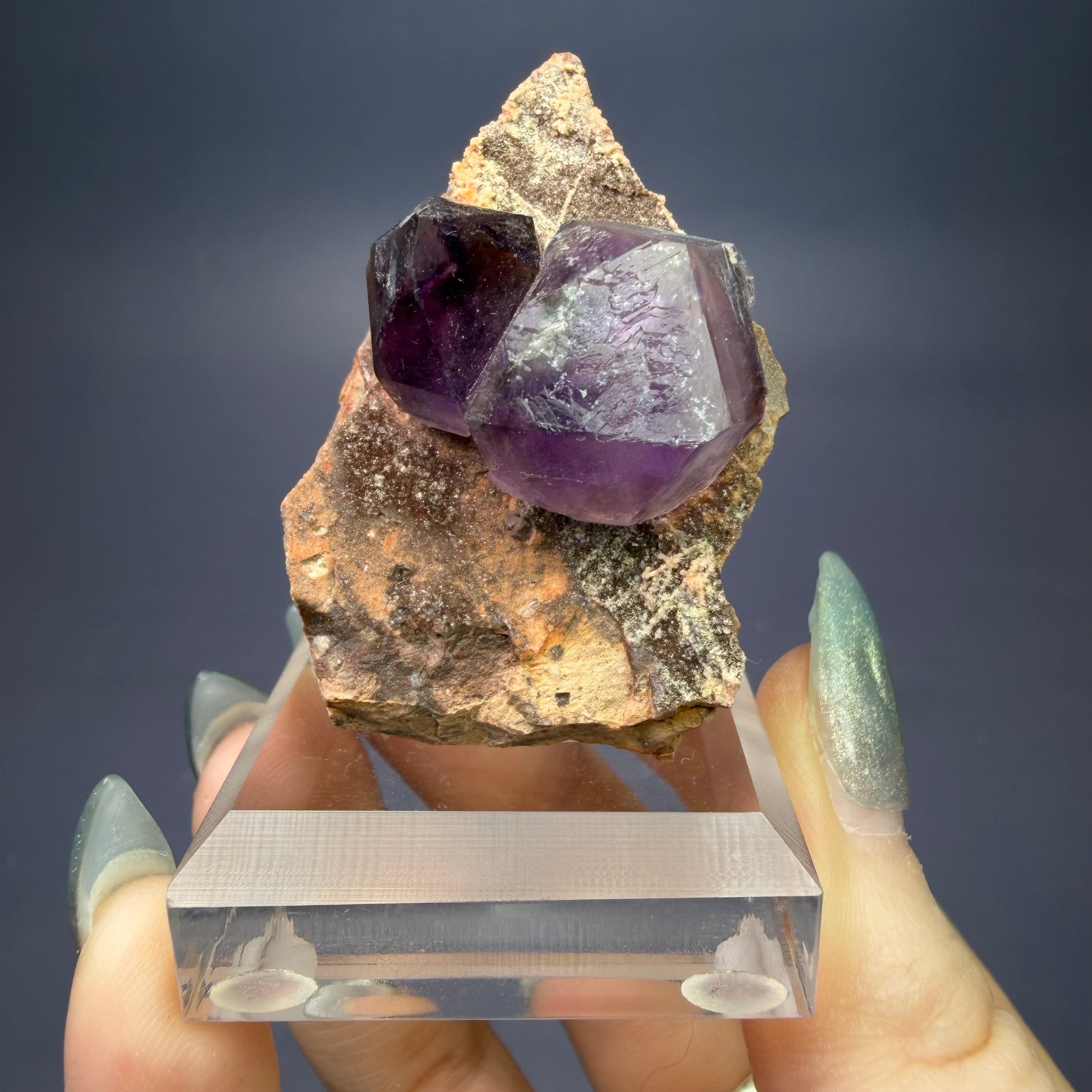 Auction Win: Chalcedony on Quartz var. Amethyst