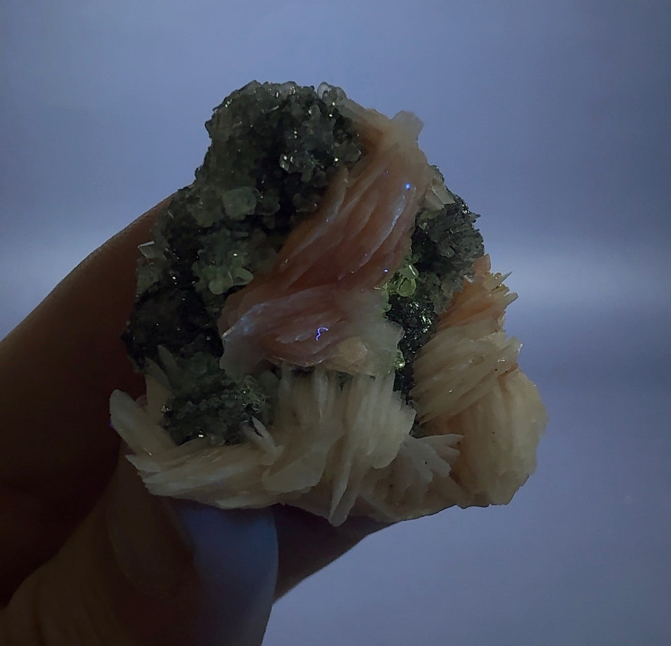 Baryte with Cerrusite on Galena