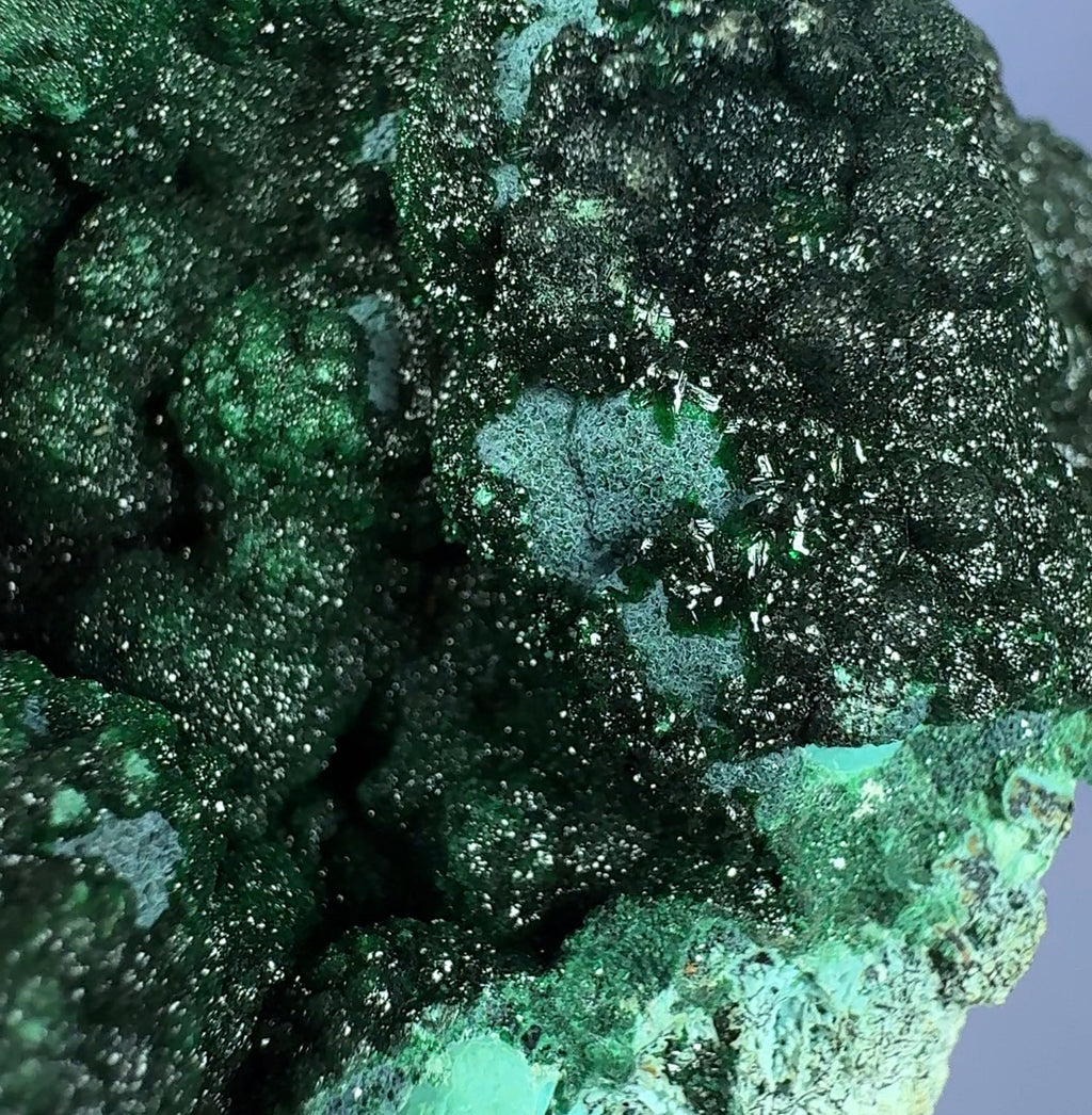 Libethenite and Malachite on Chrysocolla