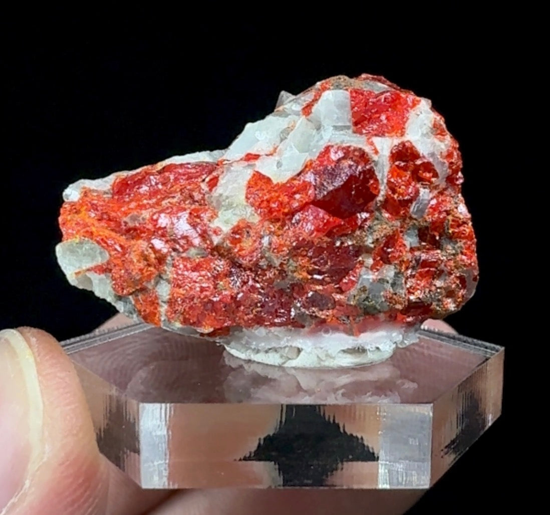 Auction Win: Realgar on Calcite (Mined in 1980)