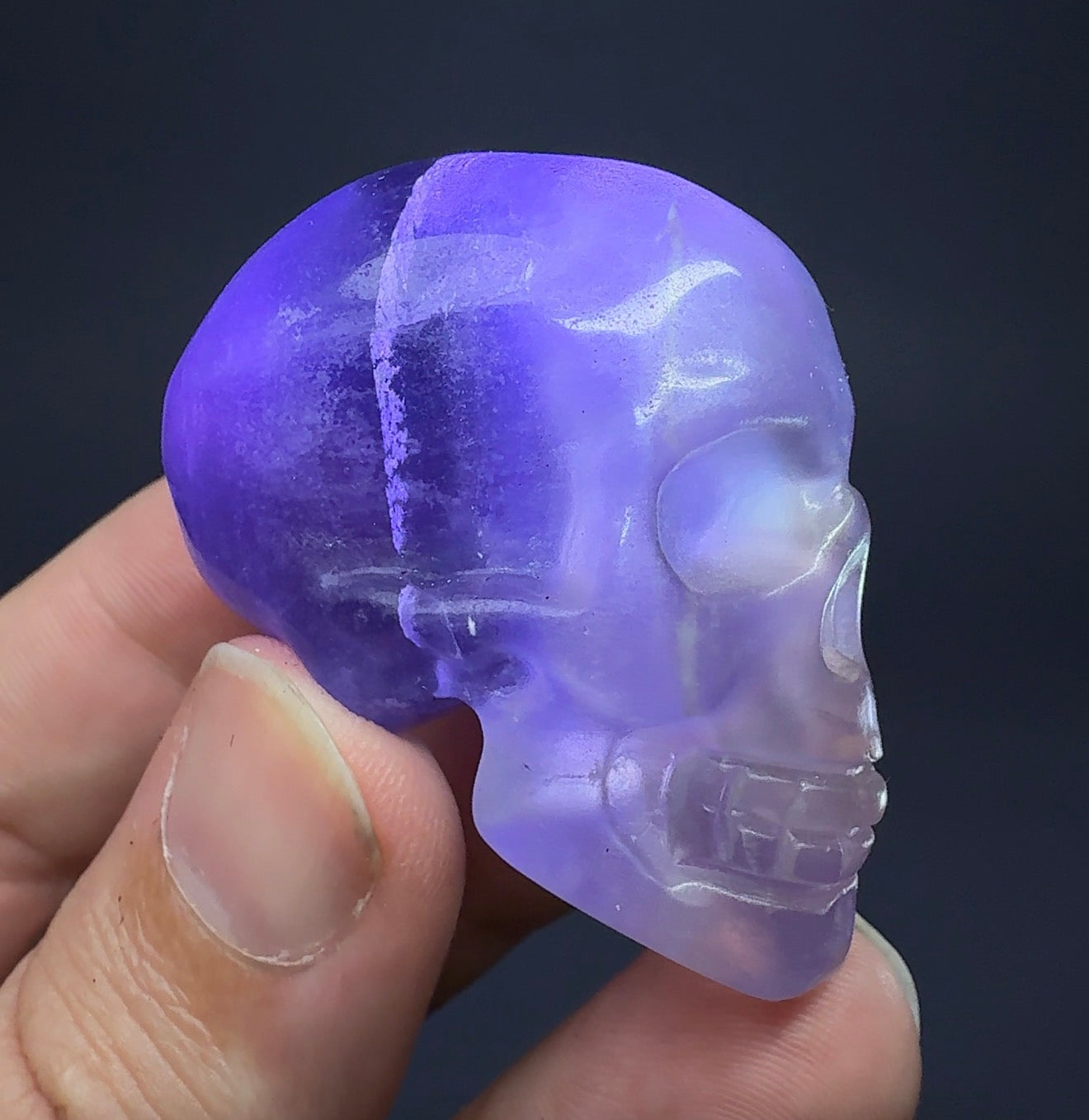 Auction Win: Fluorite Skull Carving