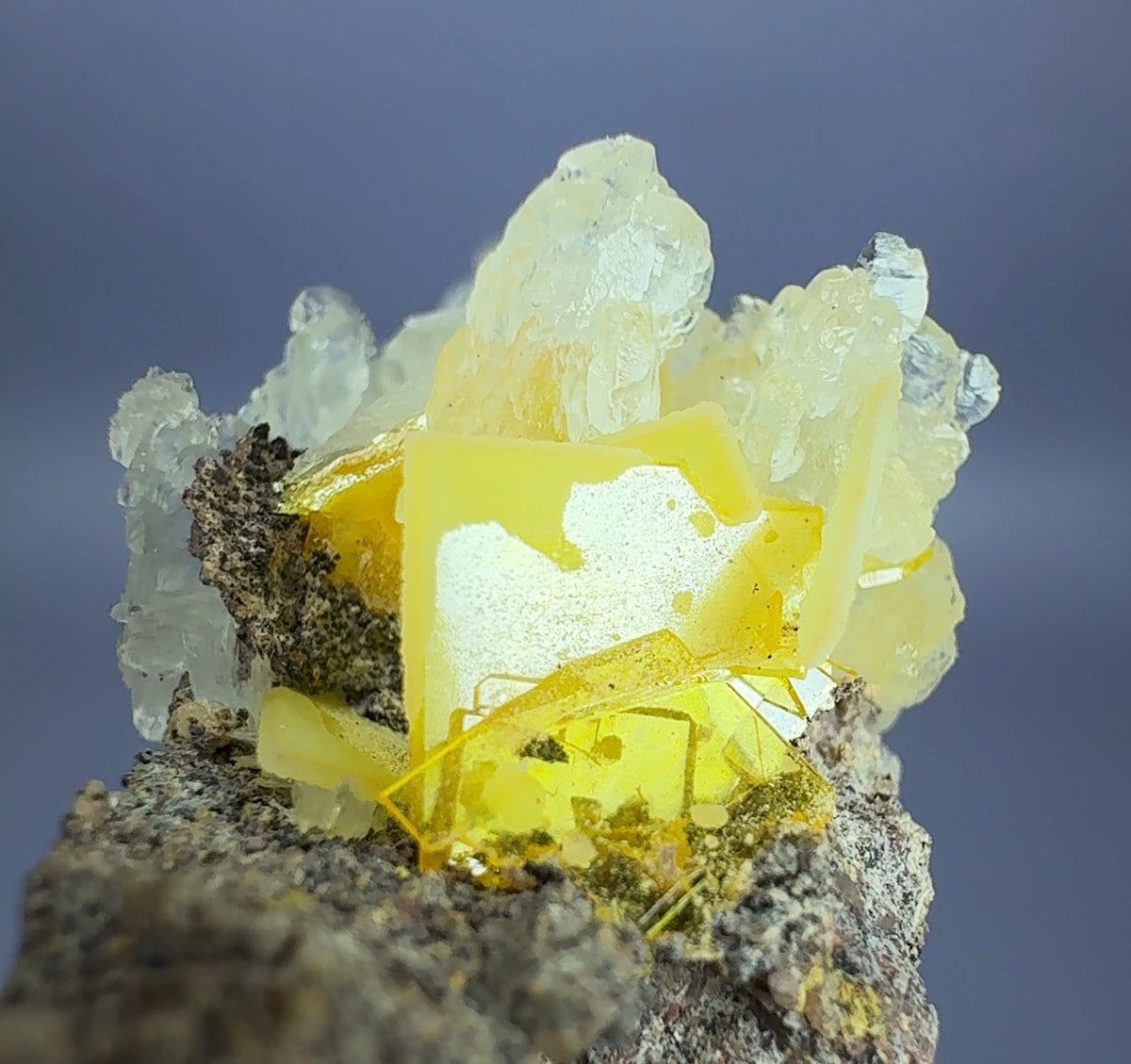 ‘Windowpane’ Wulfenite with Calcite (mined by Sam Rua in 1960’s)