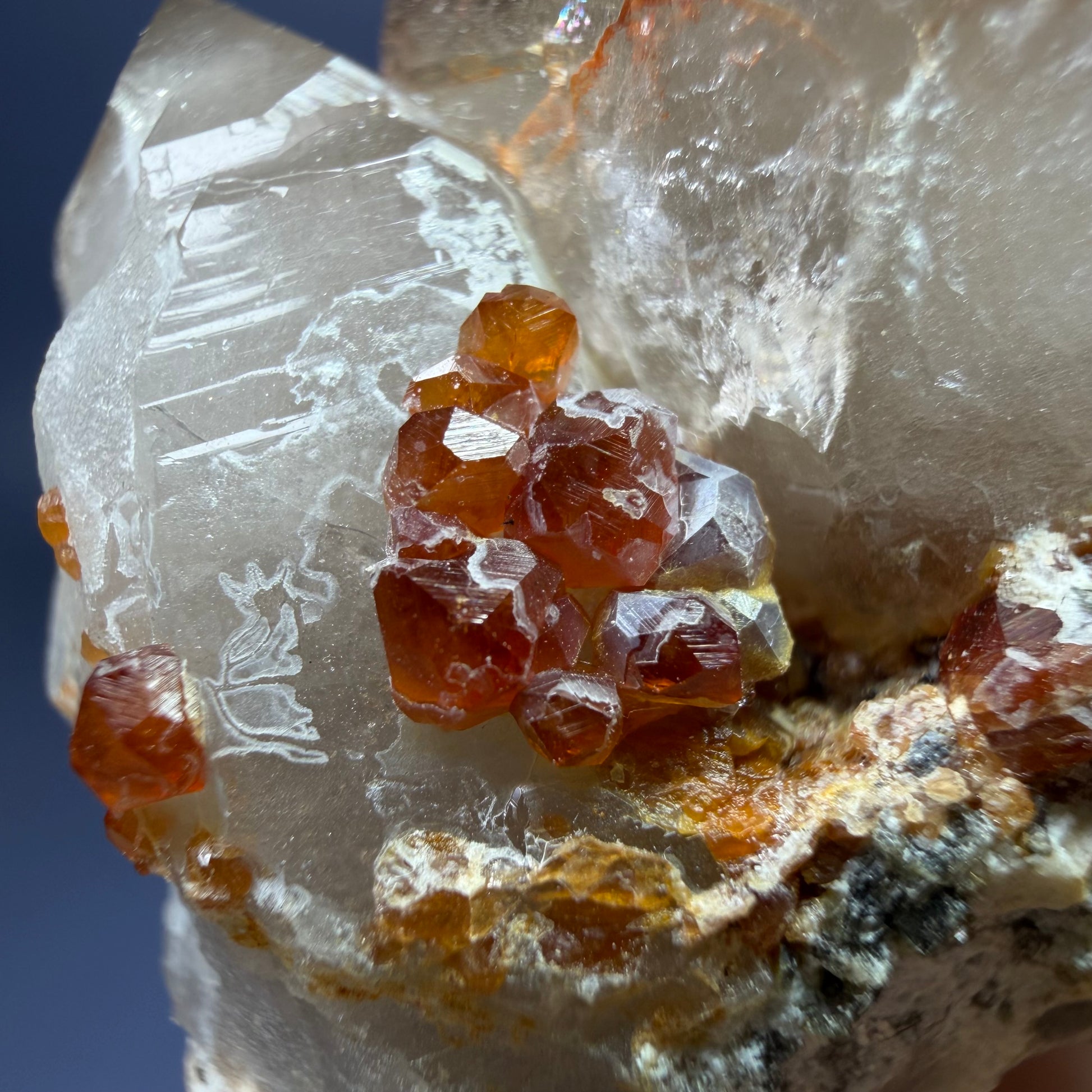 Auction Win: Spessartine Garnet on Iron-stained Smoky Quartz