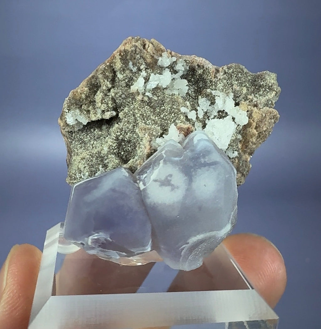 Chalcedony on Amethyst