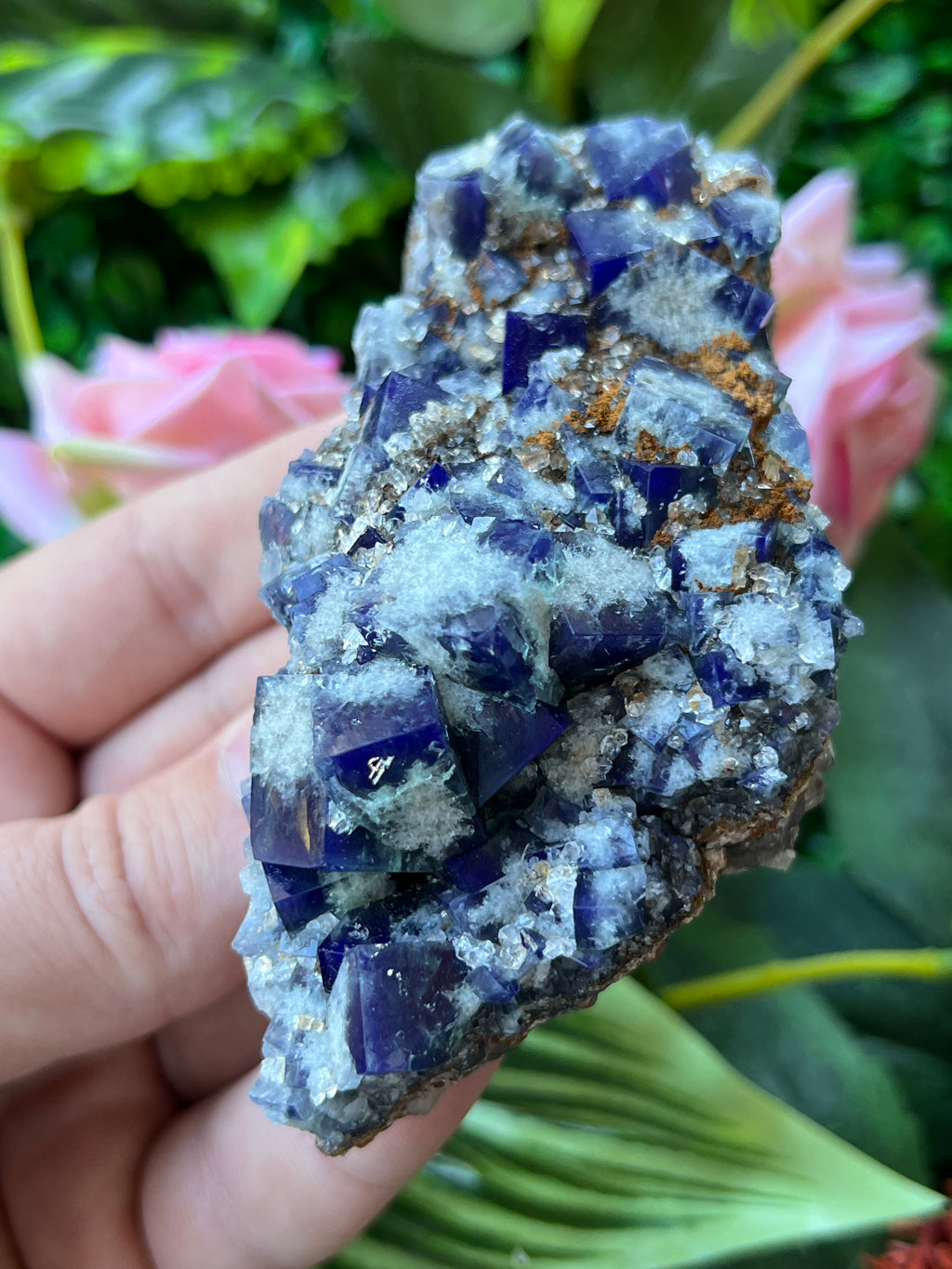 Fluorite (Color Change) w/ Quartz - Super Nova Pocket