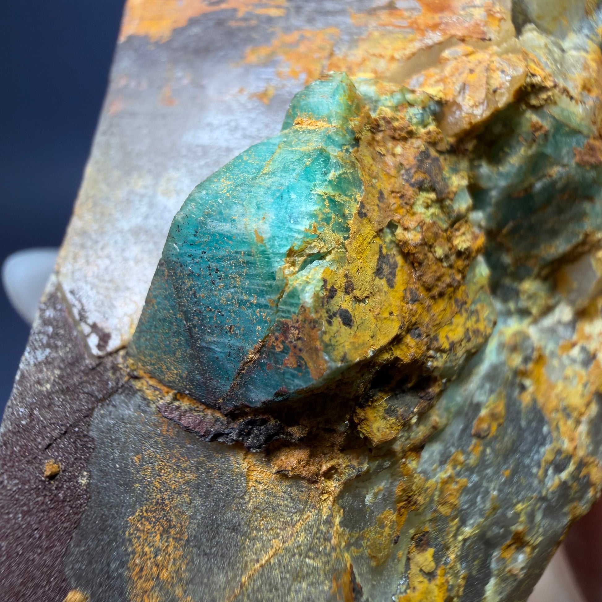 Auction Win: Amazonite on Iron-stained Smoky Quartz (Joe Dorris mined)