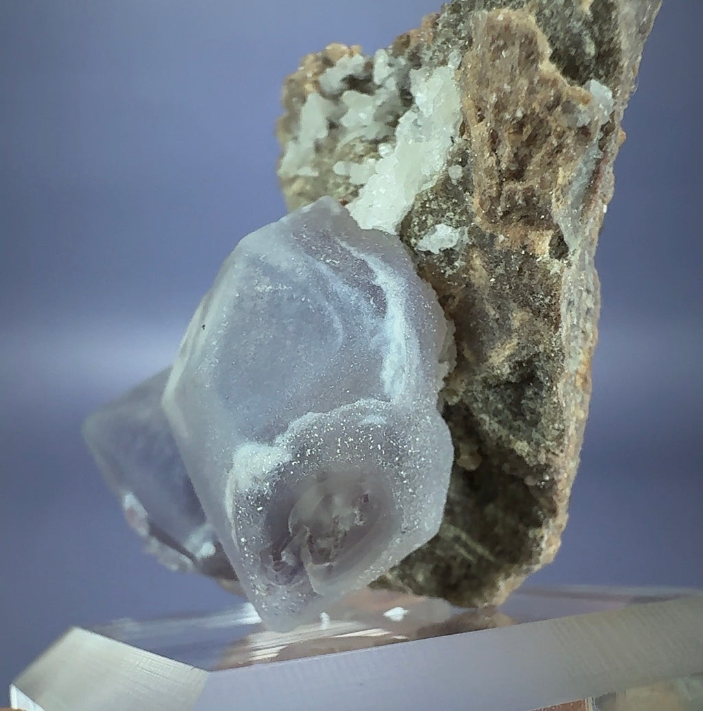 Chalcedony on Amethyst