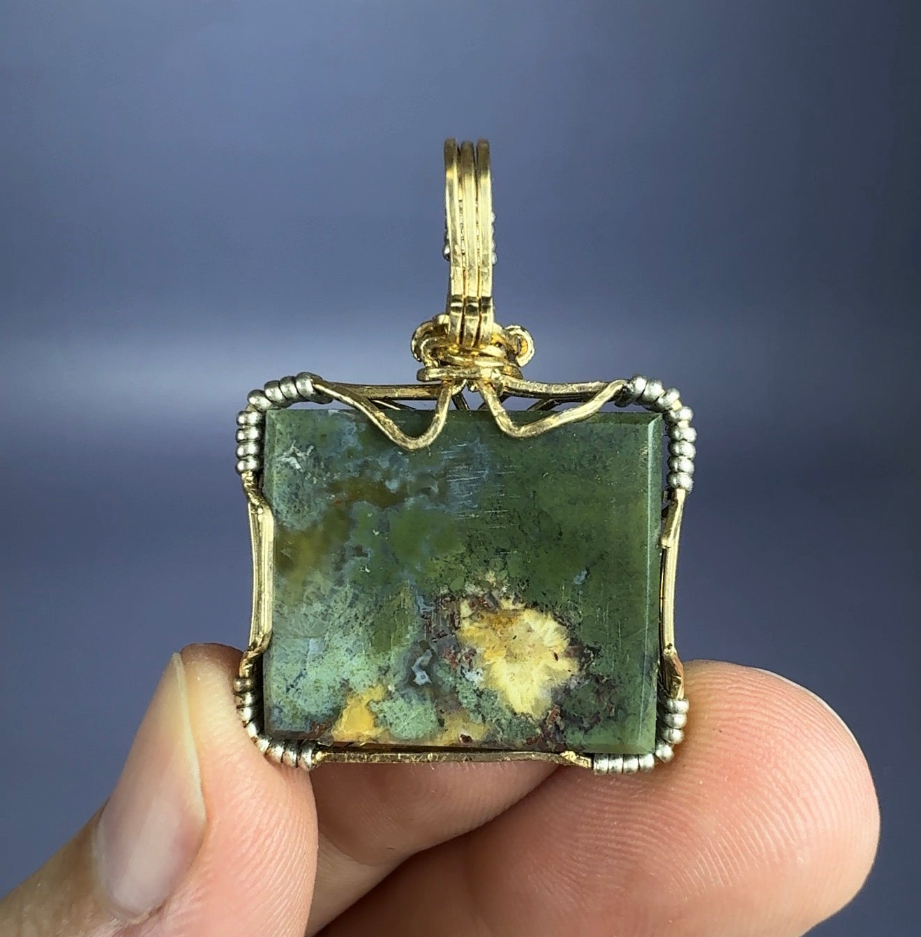 Auction Win: ‘Picture’ Moss Agate Pendant (wire wrapped)
