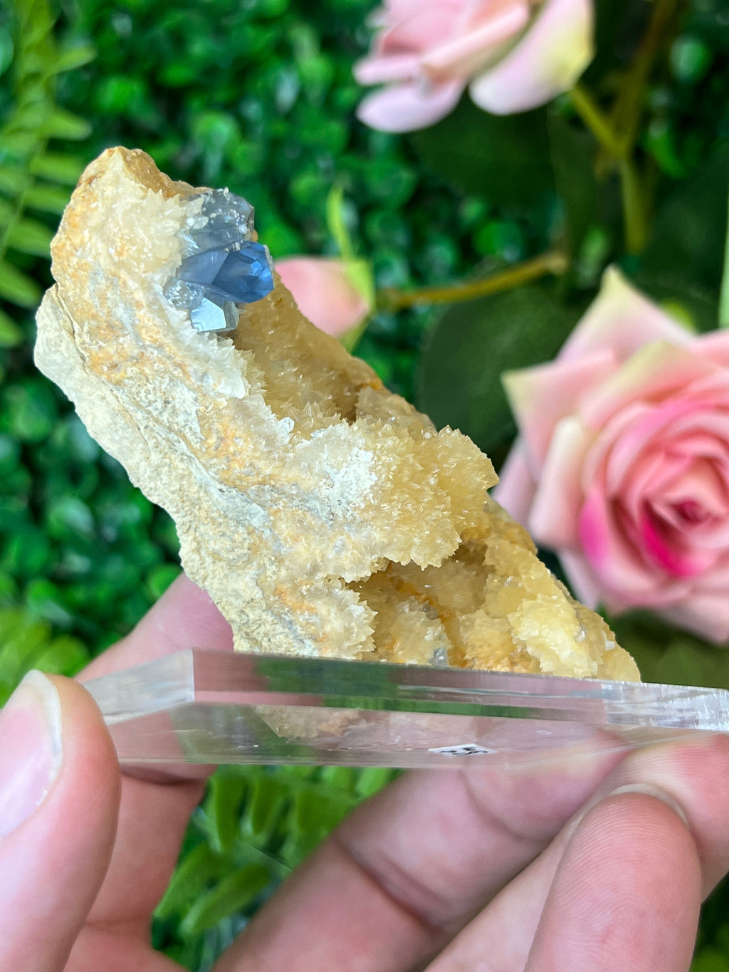 Celestine on Calcite
