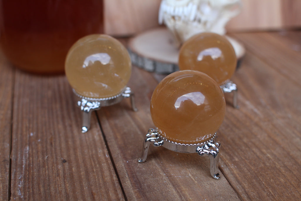 Honey Calcite Spheres