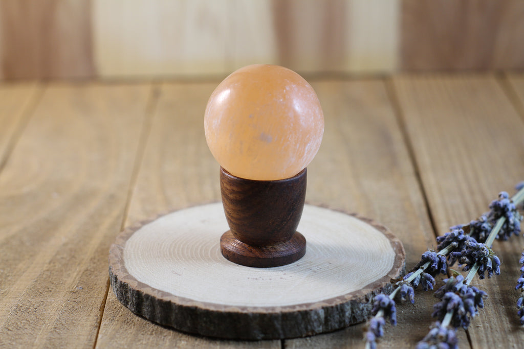 Peach Selenite Spheres