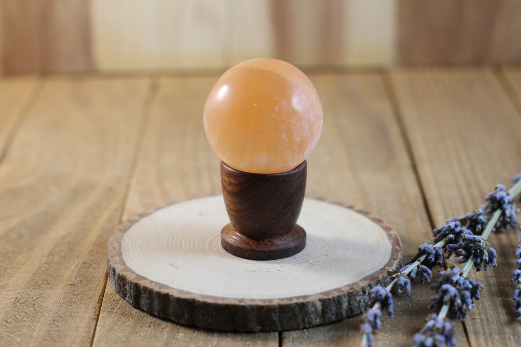 Peach Selenite Spheres