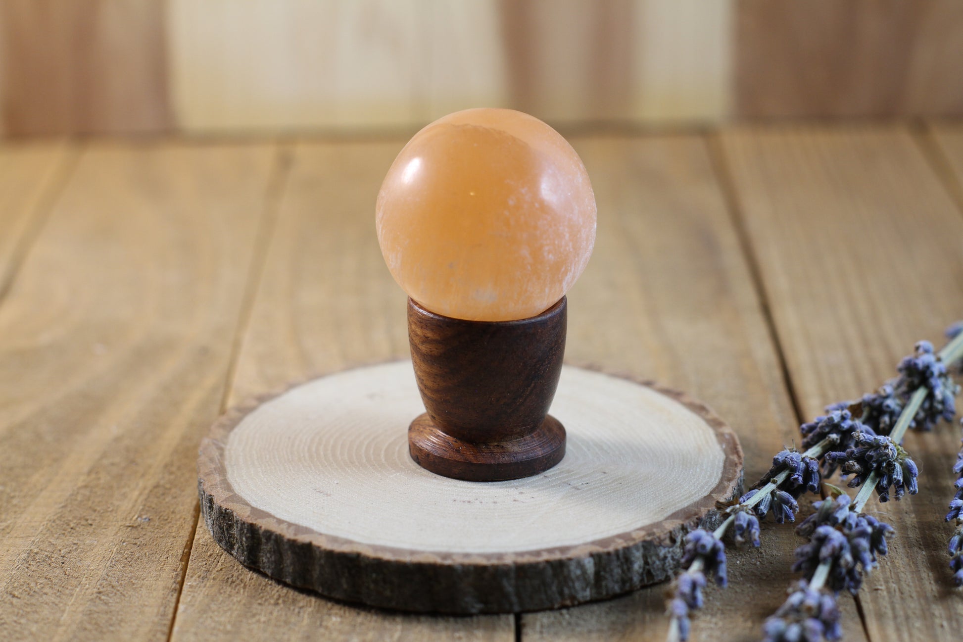 Peach Selenite Spheres