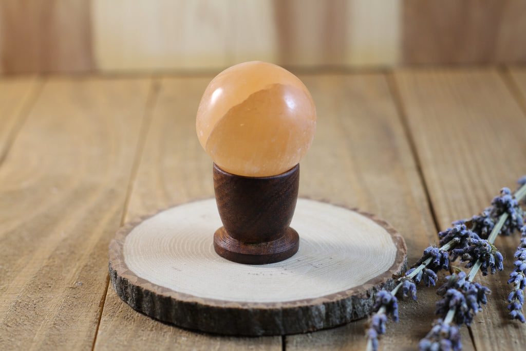Peach Selenite Spheres