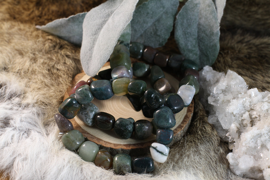 Moss Agate Large Nugget Bracelet