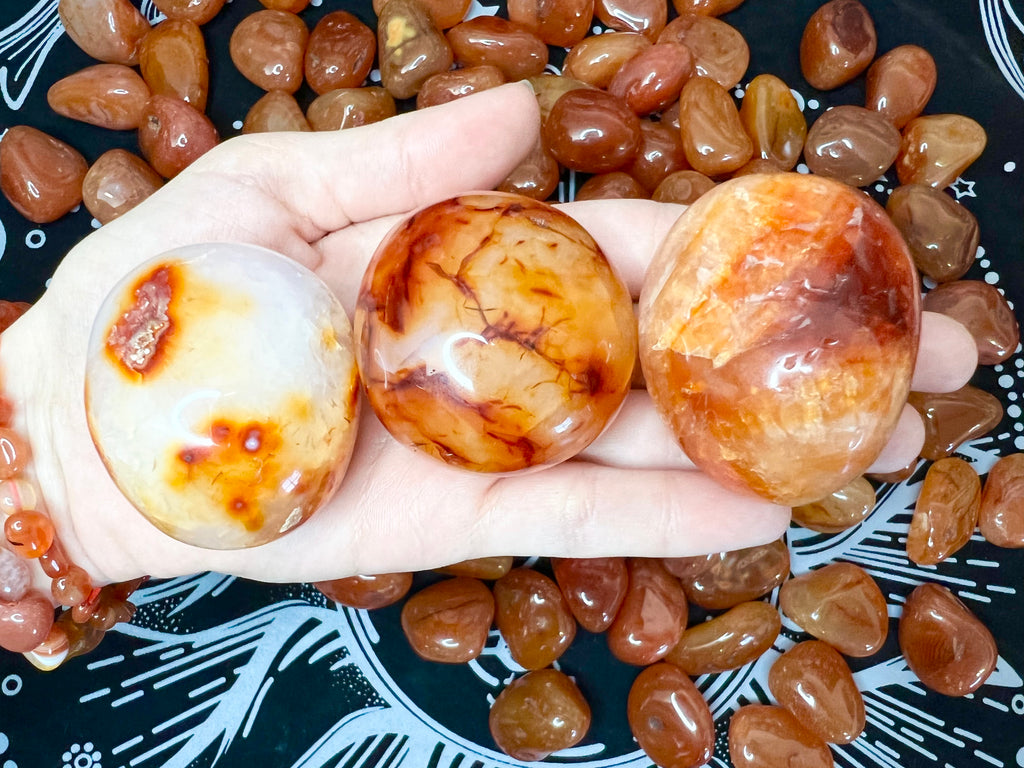 Carnelian Agate Palmstones