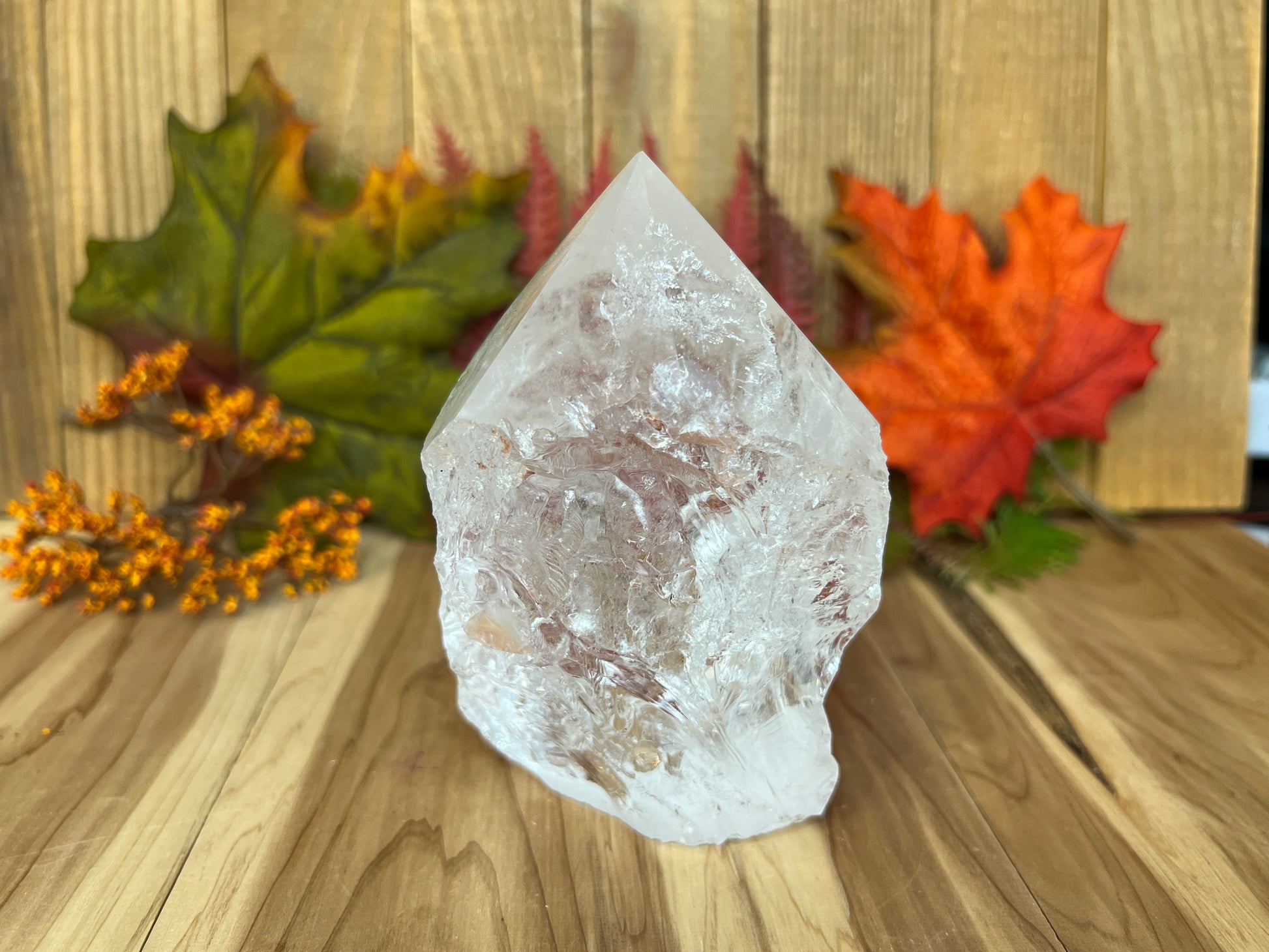 Clear Quartz Top Polished Tower