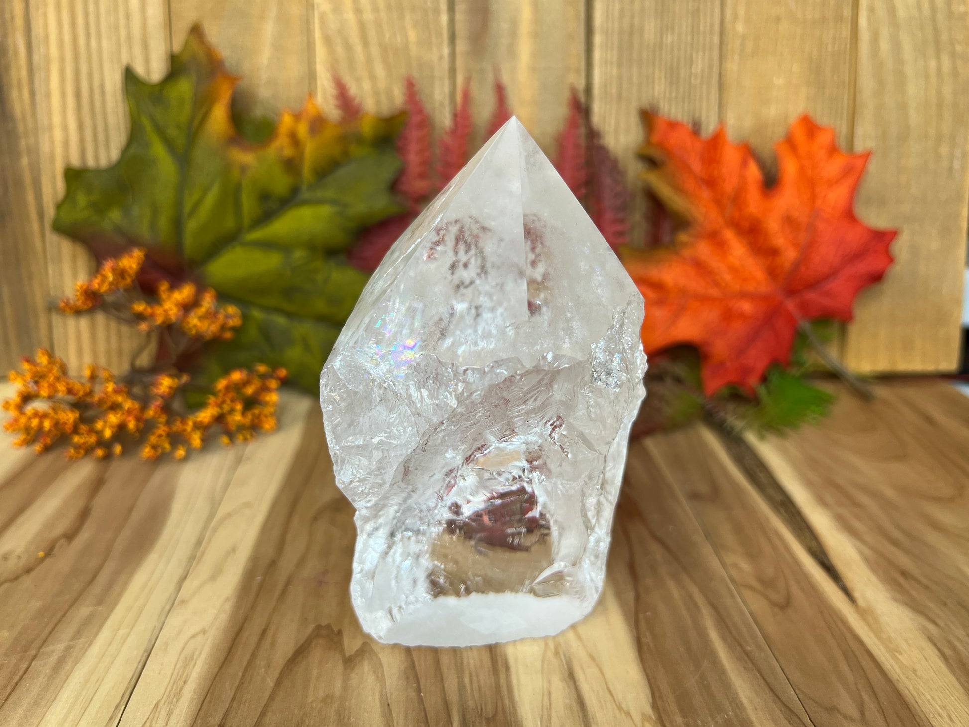Clear Quartz Top Polished Tower