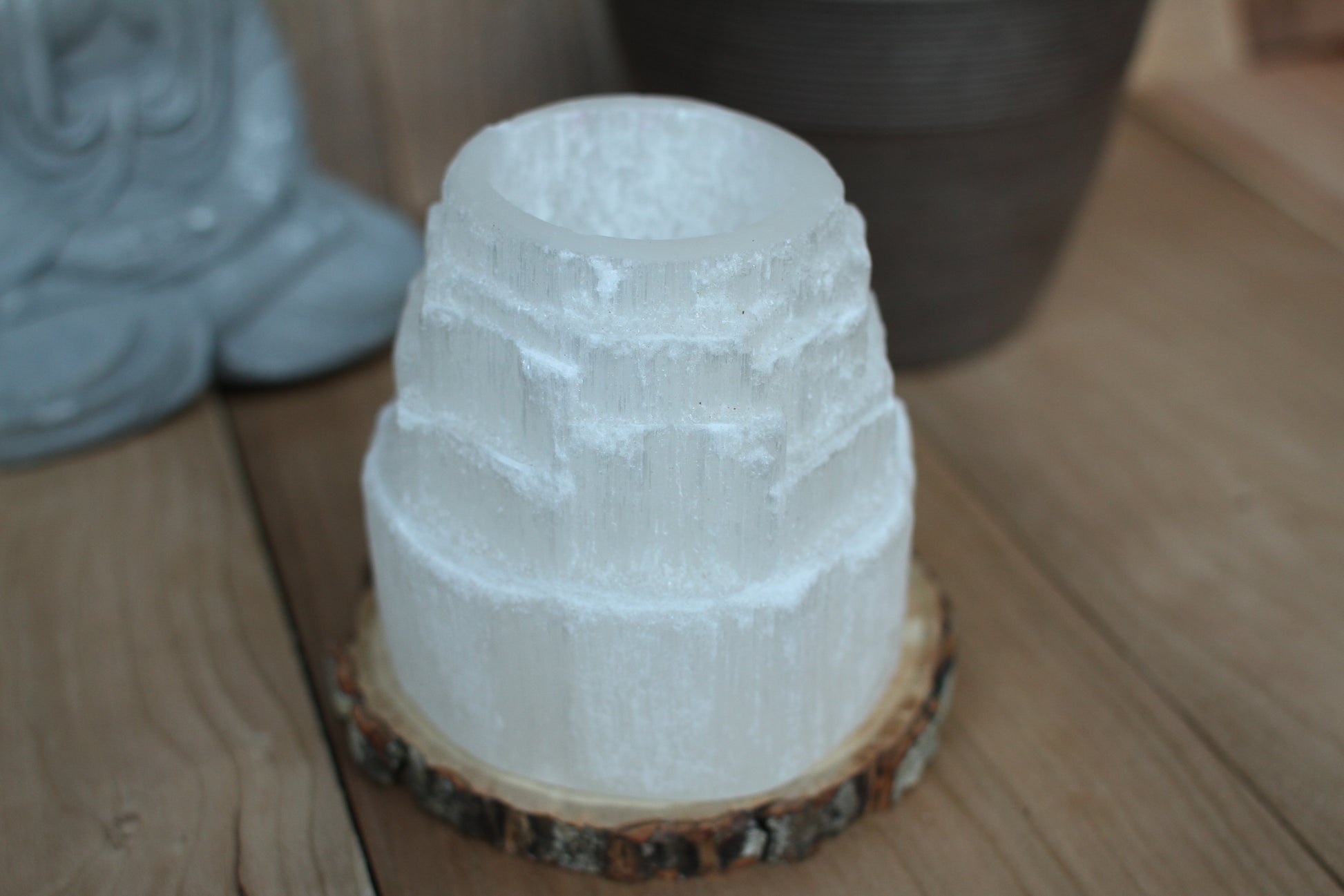 Selenite Candle Holder
